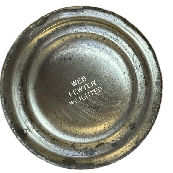 Antique Vintage Pewter WEB PEWTER Weighted Salt & Pepper Shakers 5 1/2" tall - Picture 3 of 8